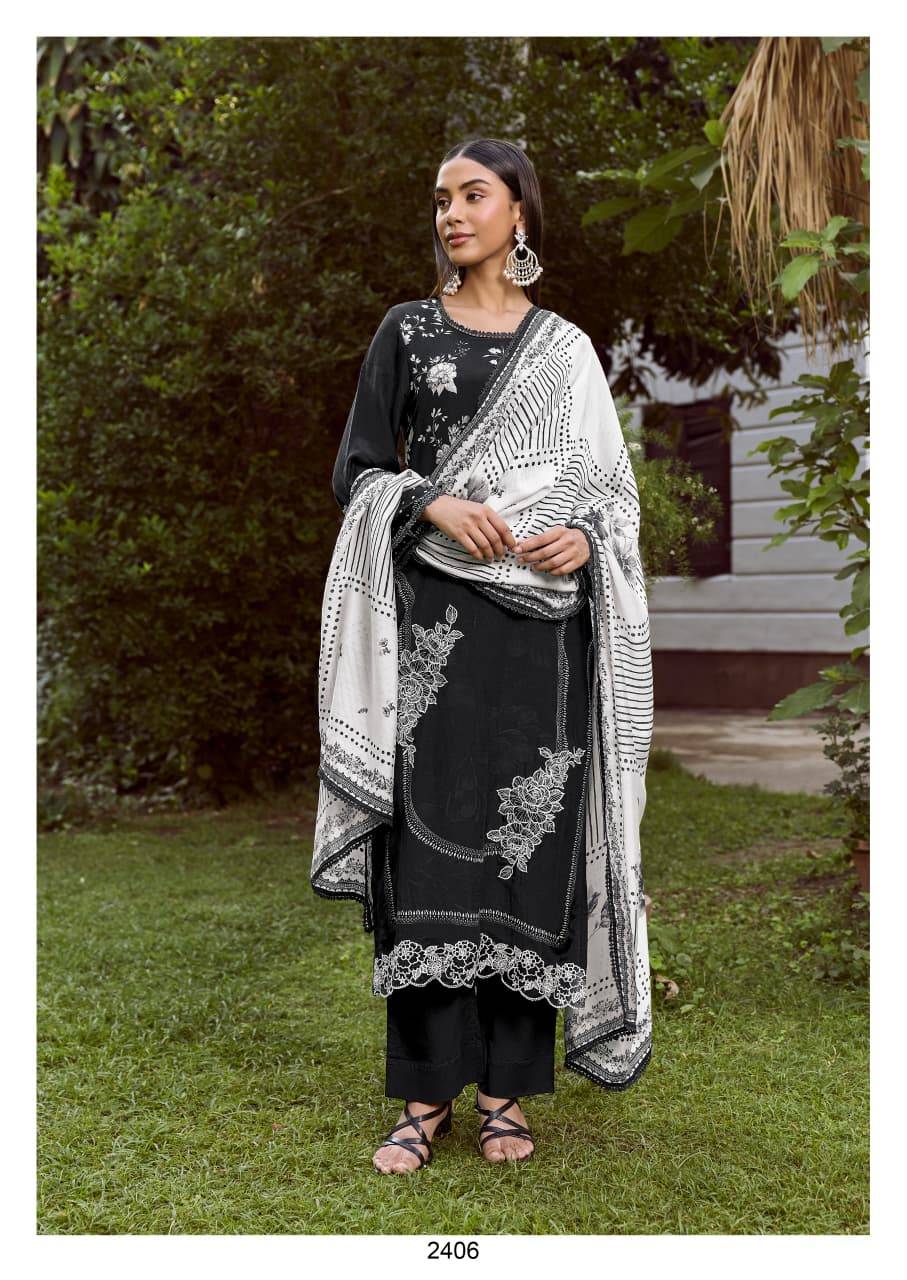 Roshnai By Kimora Suit 2403 To 2406 Series Stylish Beautiful Colourful Pure Muslin Dresses At Wholesale Price
